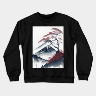 Serene Mount Fuji Sunset - Peaceful River Scenery Crewneck Sweatshirt